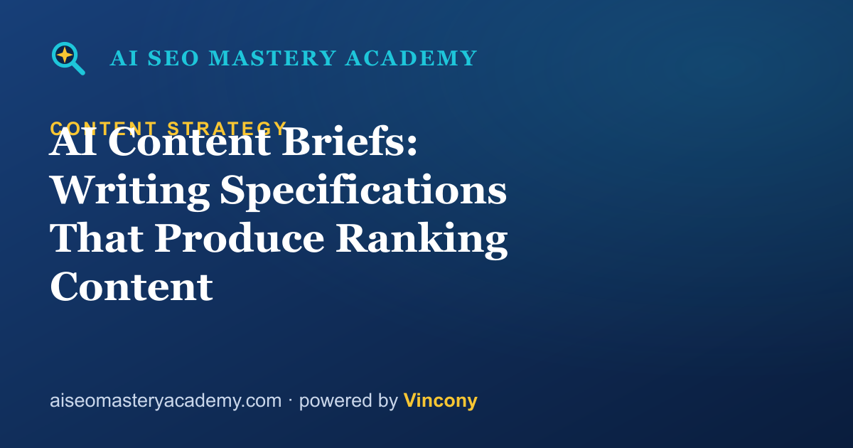 AI Content Briefs: Writing Specifications That Produce Ranking Content — AI SEO Mastery Academy
