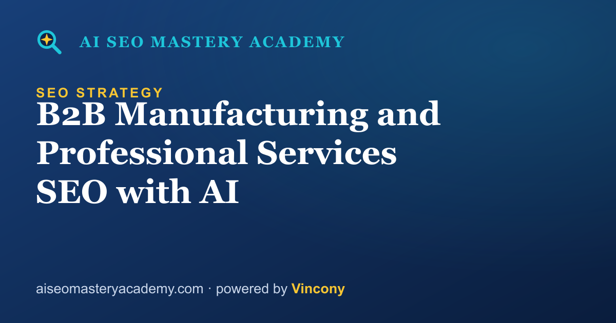 B2B Manufacturing and Professional Services SEO with AI — AI SEO Mastery Academy
