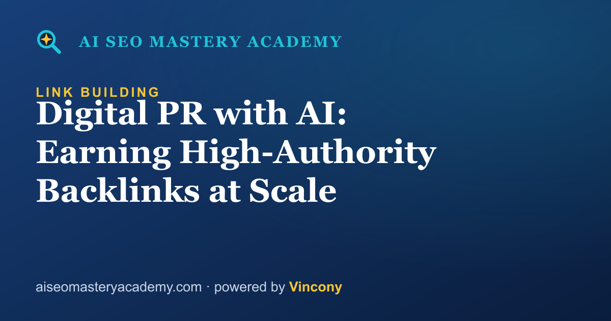Digital PR with AI: Earning High-Authority Backlinks at Scale — AI SEO Mastery Academy