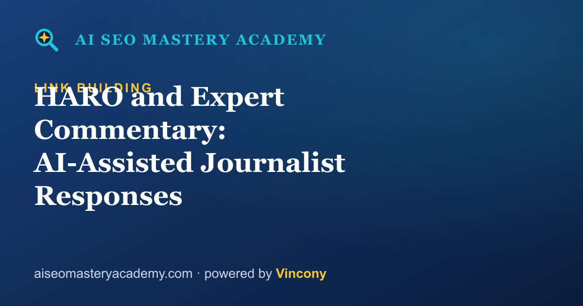 HARO and Expert Commentary: AI-Assisted Journalist Responses — AI SEO Mastery Academy
